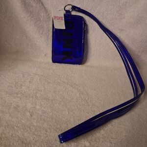 PINK Victoria's Secret Blue Key & Card Holder